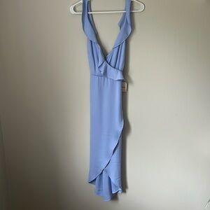 Revolve/superdown periwinkle ruffle midi dress, XS